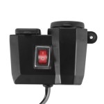 Moto USB socket x 2, cigarette socket x 1, digital voltmeter, model II, red led, black color